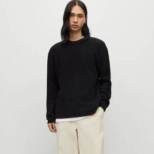 ALLSAINTS Thwaite Crew Wool Blend Knit Crewneck Sweater Black